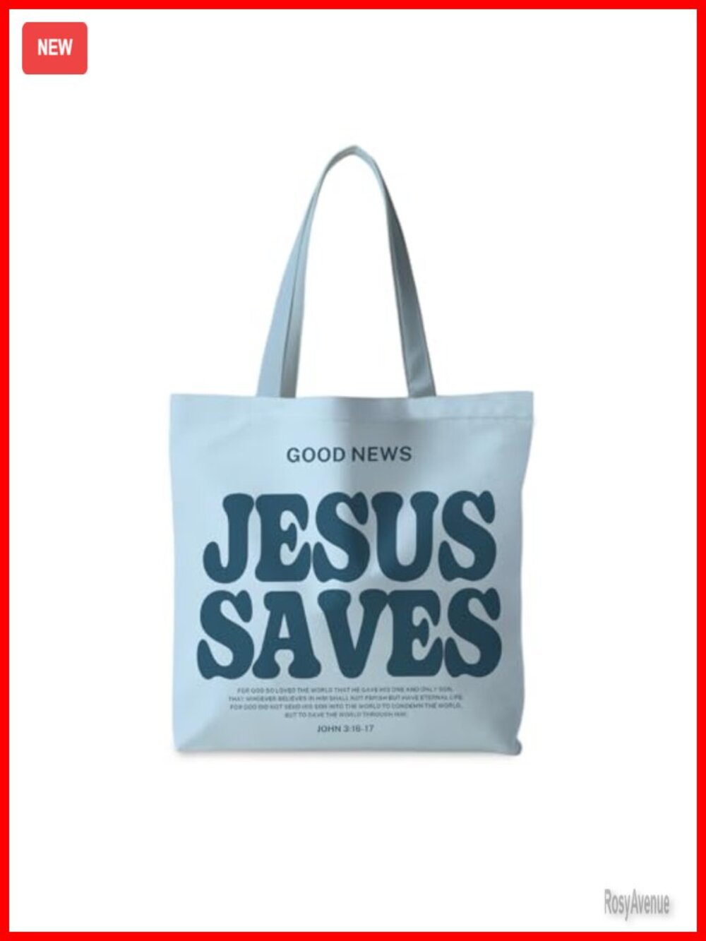 Christian Tote Bag Good News Jesus Graphic Canvas Reusable Shopping Bag